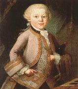 antonin dvorak mozart at the age of six in court dress, painted p a lorenzoni oil painting reproduction
